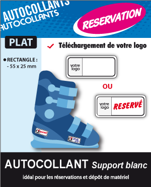 AUTOCOLLANT PLATRESERVE RECTANGLE 55 x 25 mm