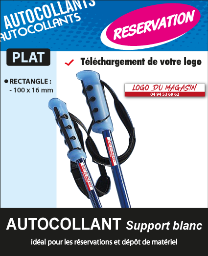 AUTOCOLLANT PLAT RECTANGLE 100 x 16 mm